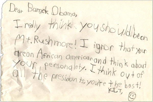 Boy's Letter to Obama